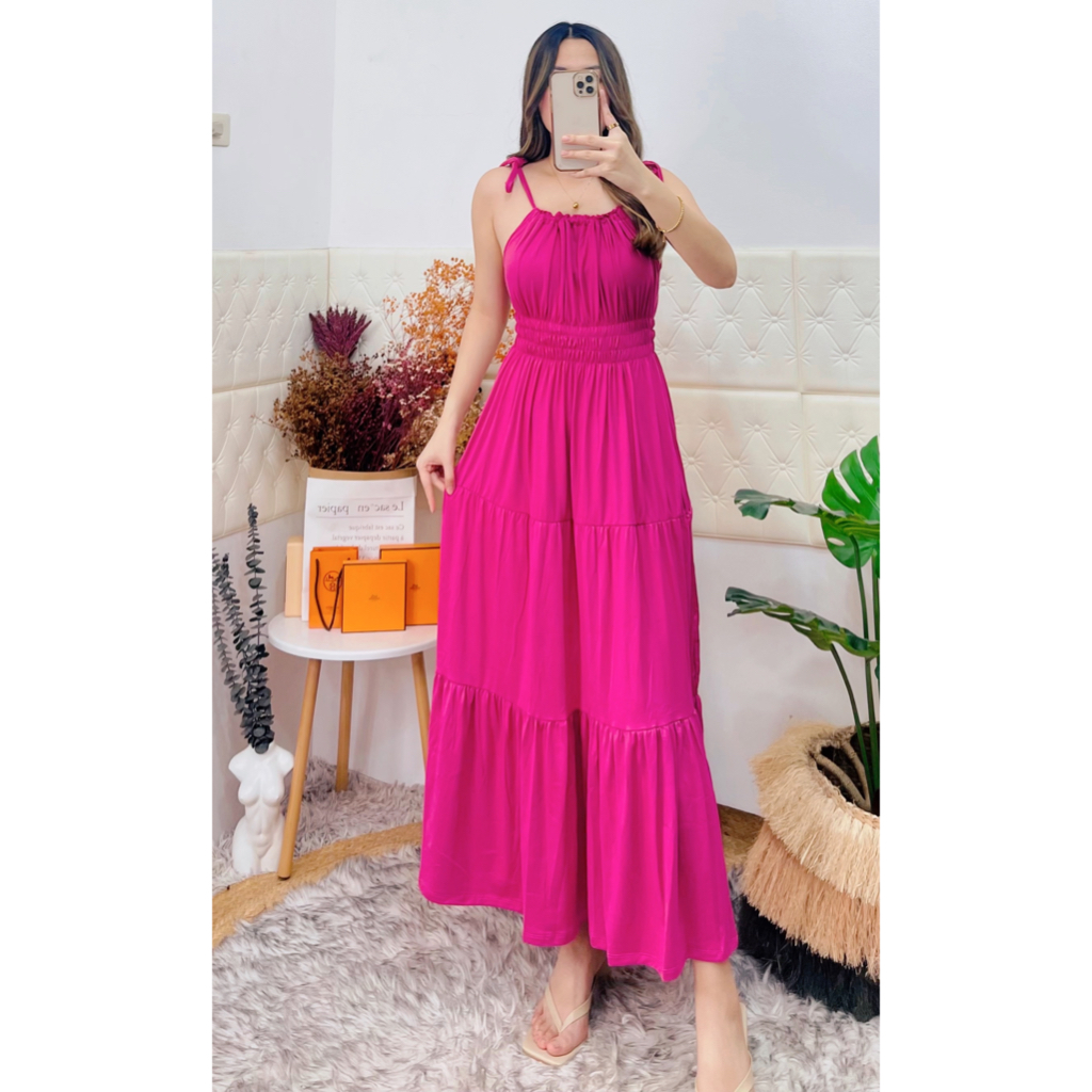 RAMONA LONG RUFFLES DRESS | Shopee Philippines