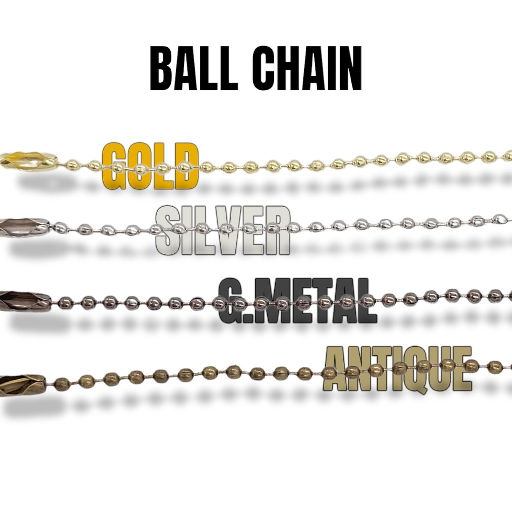 25 pcs. BALL CHAIN FOR KEYCHAIN/TAGS/ OTHERS - GOLD/ ANTIQUE/ SILVER/ G ...