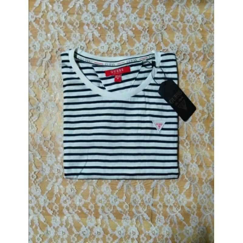 Guess stripes semi crop shirt