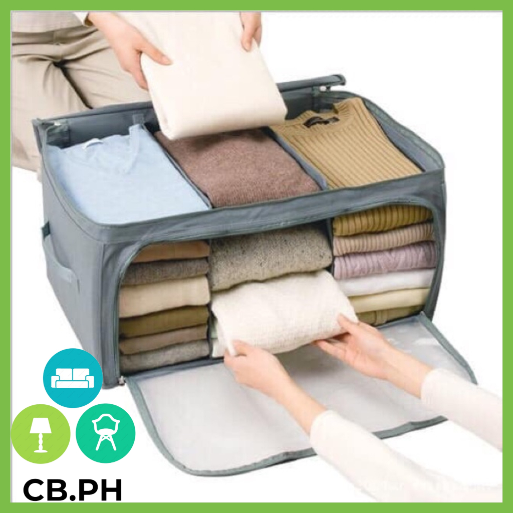 CB.PH 1PC Non-Woven Quilt Storage Box Clothes Organizer With Handles ...