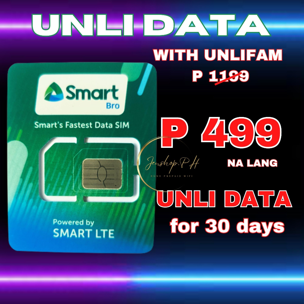 PLDT SMART BRO PREPAID WIFI SIM WITH UNLI DATA | Shopee Philippines