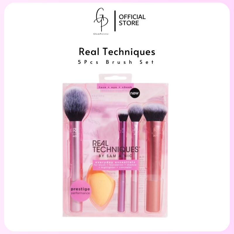 Real Techniques Everyday Essentials 5Pcs Brush Set RT Makeup Brushes