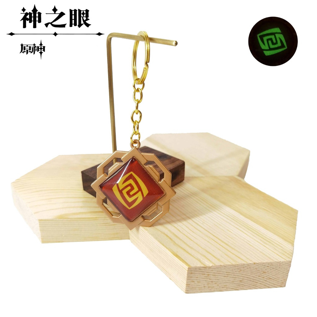 Genshin Luminous Key charms Toy Impact Sumeru Hydro Keychain Gold Game Figure Ciondolo Portachiavi Genshin ​​Personaggio Cosplay Accessori Occhio di Dio, Giallo, M