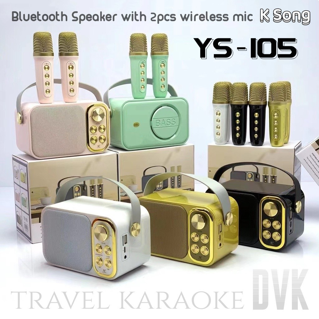 YS105 Dual Microphone Wireless Karaoke bluetooth Speakers K Song