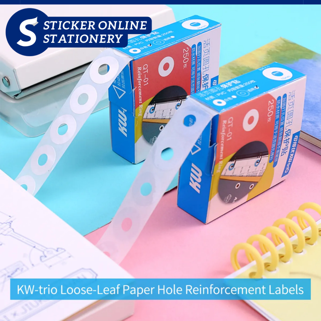 KWTRIO Hole Punch Protector LooseLeaf Paper Hole Reinforcement Labels