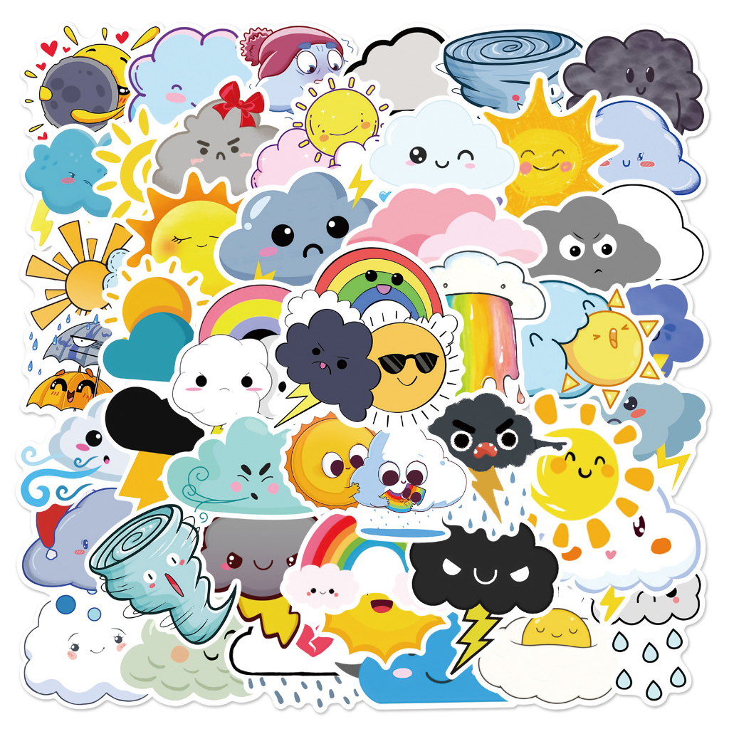 50PCS Weather design waterproof sticker | Shopee Philippines