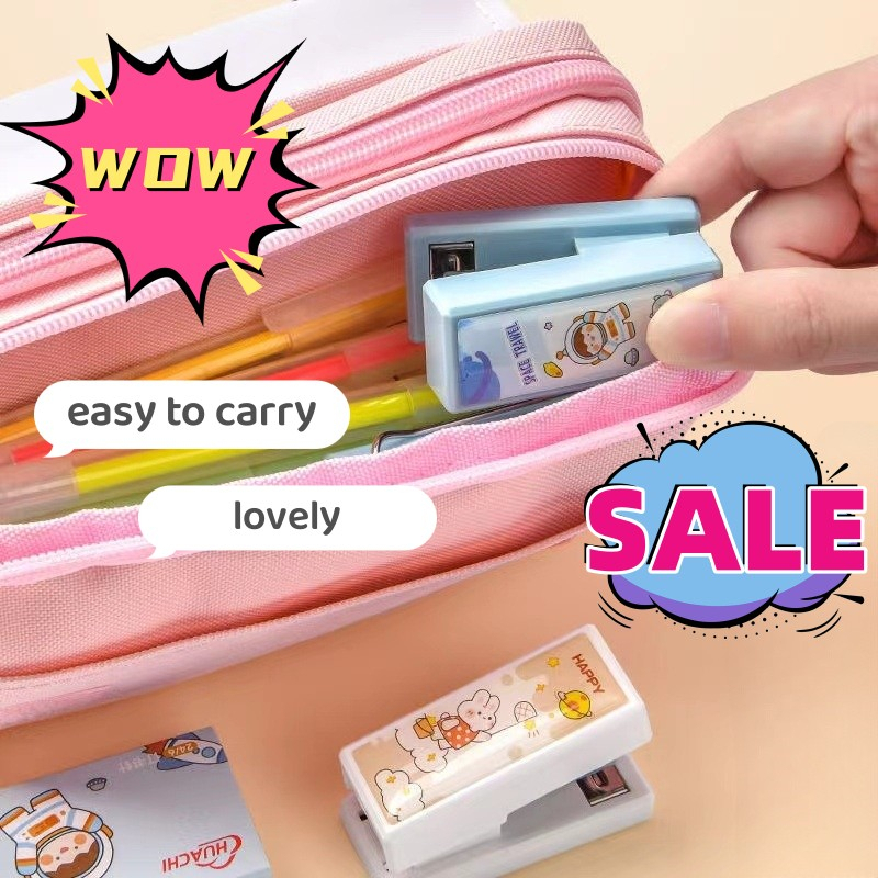 Mini Stapler Pupil Portable Small Set Cartoon Cute Children's Learning ...
