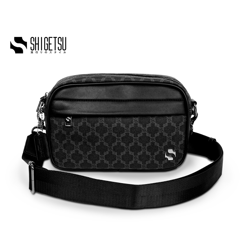 Shigetsu Signature HINO Monogram Bag Leather Sling Bag for men