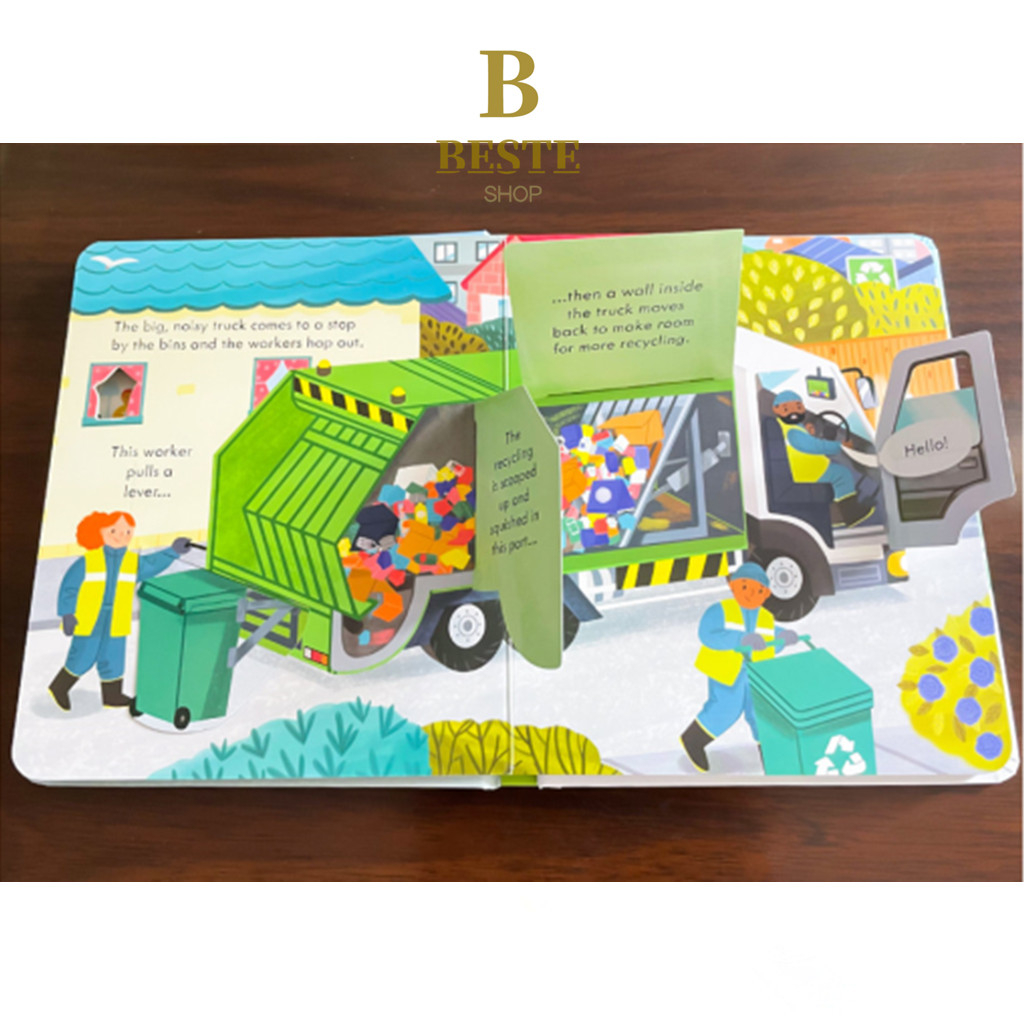 Usborne Peep Inside How A Recycling Truck Works English Educational 3D ...