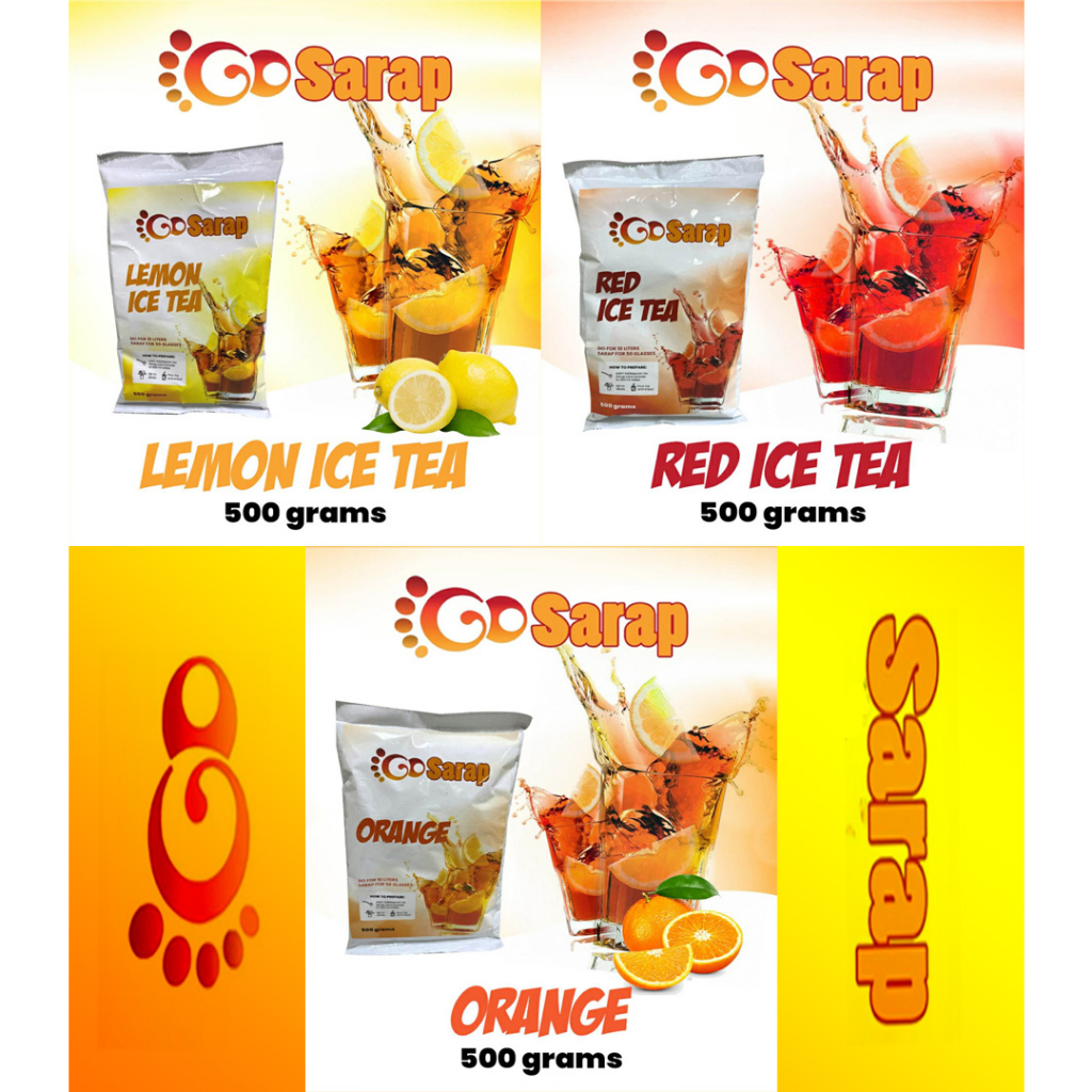 Go Sarap Lemon Iced Tea & Go Sarap Red Iced Tea Powder & Orange Powder