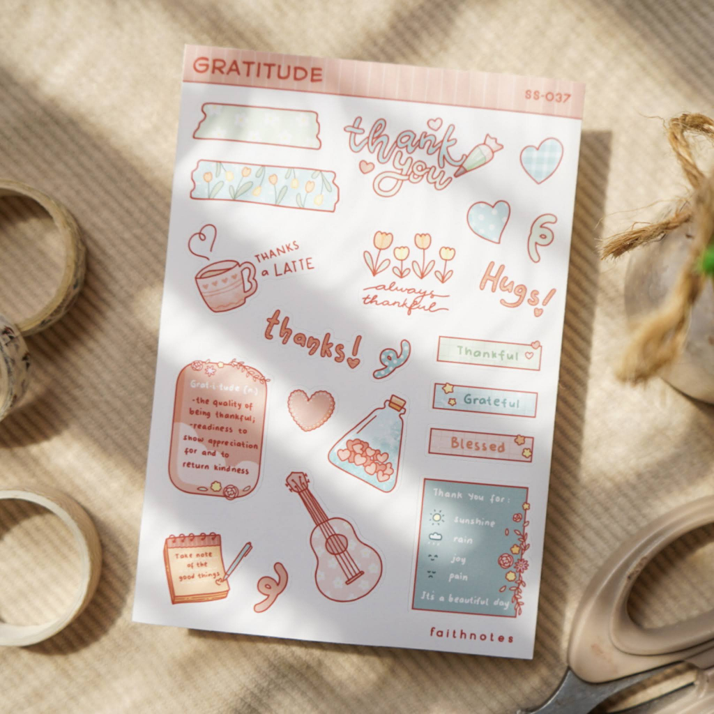 Sticker Sheet - Gratitude | Journal Sticker | Planner Sticker | Laptop ...