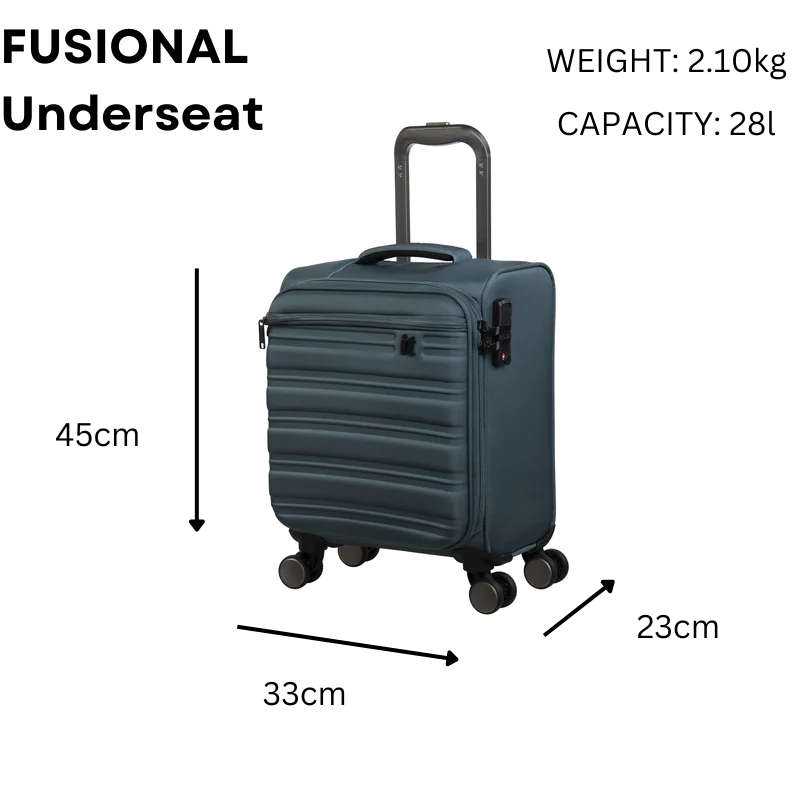 IT Luggage Fusional Mediterranean Green Hard Case Anti Theft Zippers Expandable Telescopic