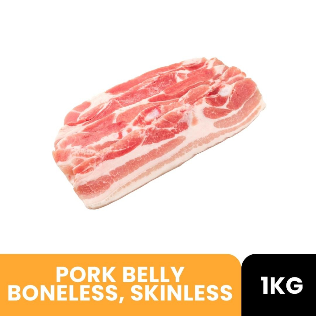 Pork Belly Boneless Skinless 1kg Pack Shopee Philippines