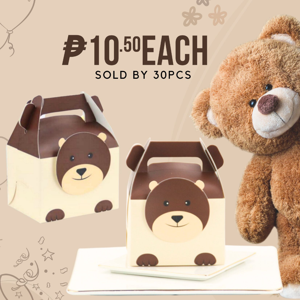 FP1408 (30PCS) Cute Teddy Bear My Teddy Love Loot Box Favor Souvenir Giveaway Loot Bags Shopee