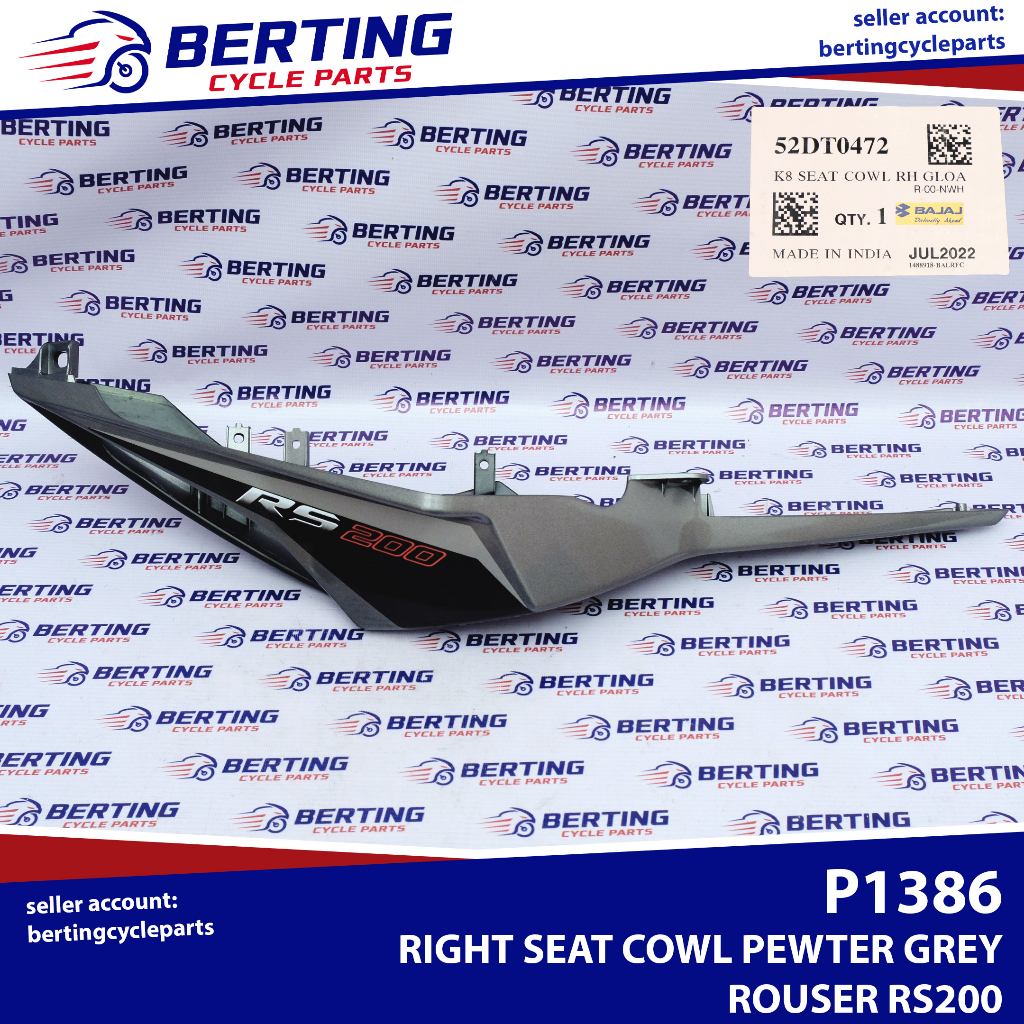 RIGHT SEAT COWL PEWTER GREY Rouser RS200 Genuine 52DT0472 Shopee Philippines