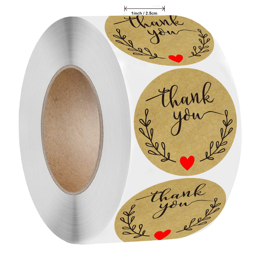 1Roll500pcs Thank You Thankyou tape DIY Flower Round Seal Sticker Tags ...