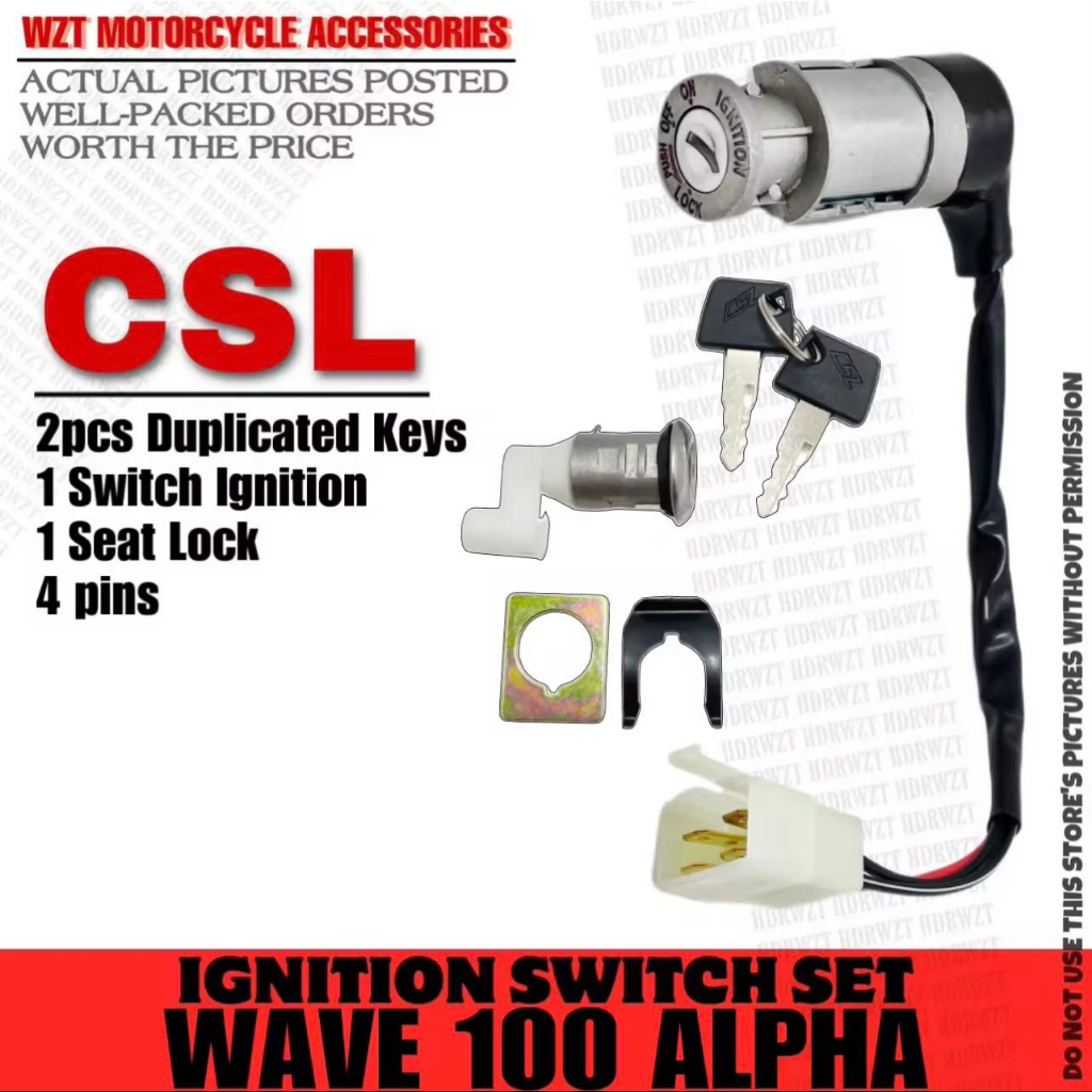 CSL Honda Wave / Alpha AntiTheft Ignition Set with Seat Lock & Keys