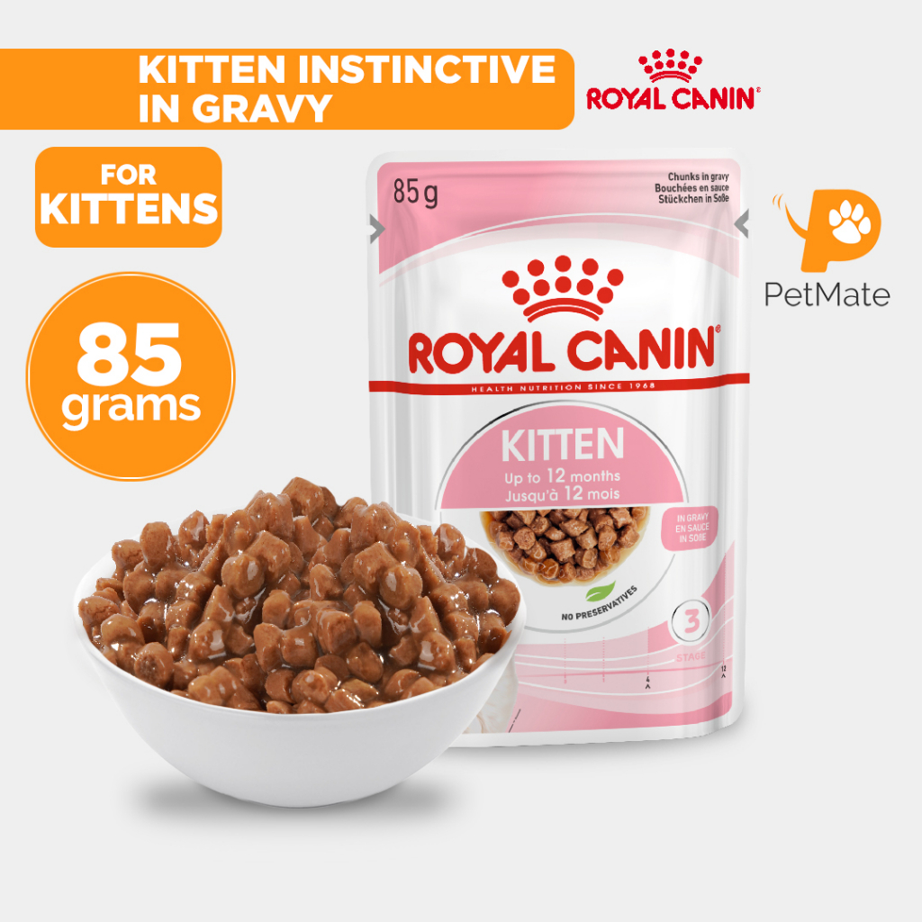 Royal Canin FHN Kitten Instinctive Wet Cat Food Pouch 85g PetMate
