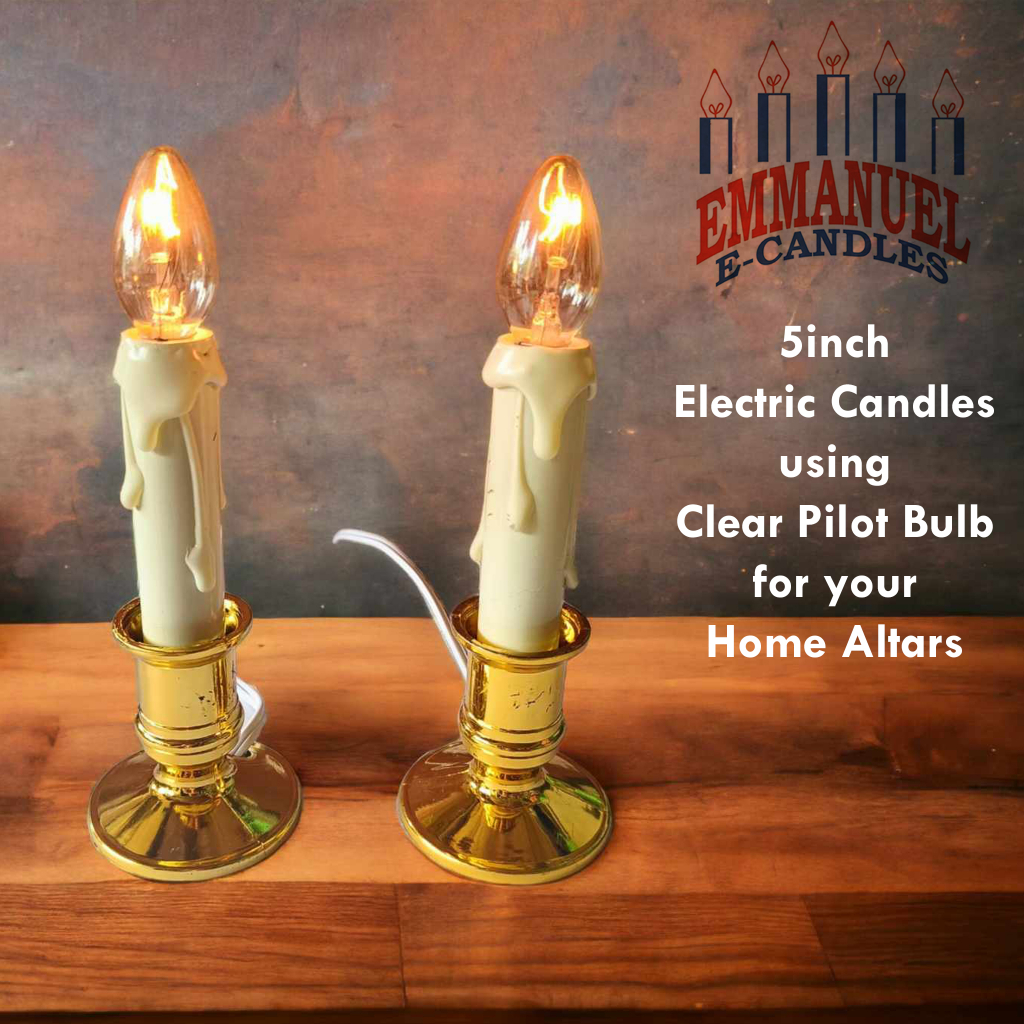 Emmanuel Electric Candles 5inch Electric Candles using Clear Pilot Bulb