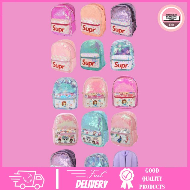 #78014 RANDOM DESIGN Fashion Children's Backpack Sequin Bagpack School ...
