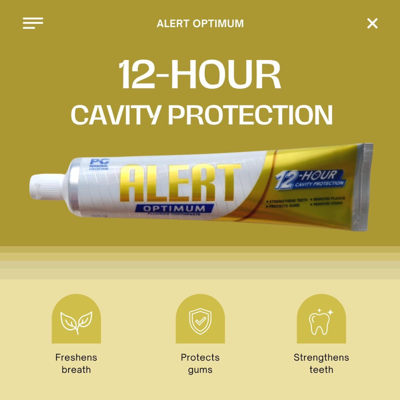 Alert Optimum Flouride Toothpaste 160g Shopee Philippines