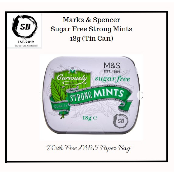 Marks & SPENCER Curiously Sugar Free Strong Mints 18g/M&S/Candy With ...