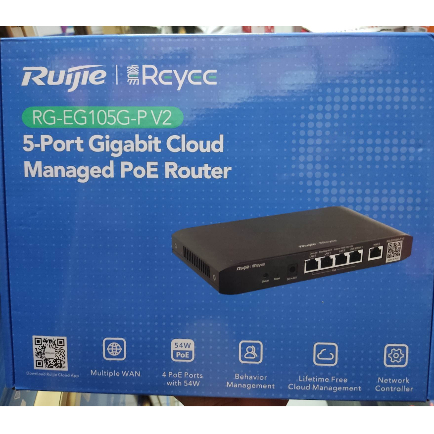 Ruijie | RG-EG105G-P v2 | 5 port Gigabit Cloud Managed PoE Router ...