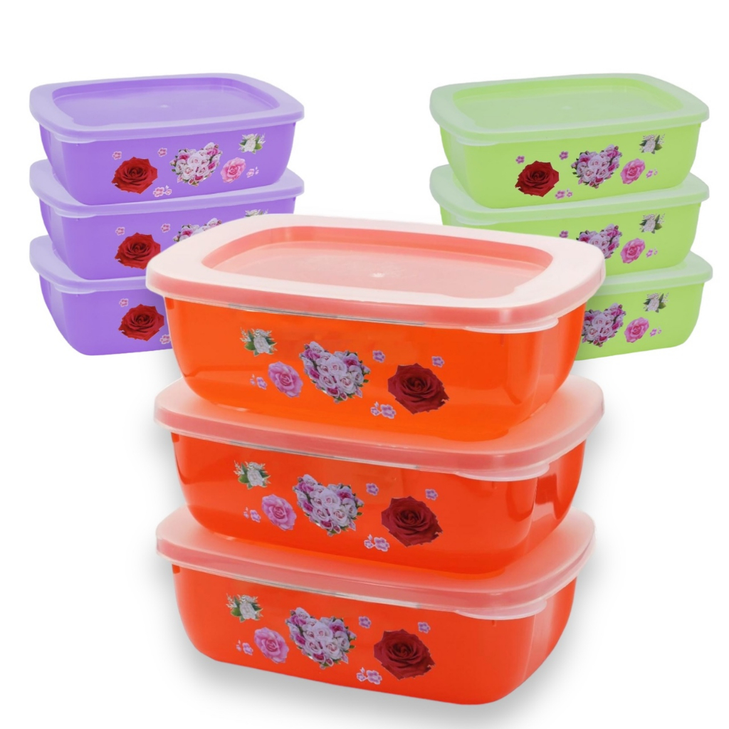 Food Storage 3 Pcs Plastic Food Keeper Rectangular Keeper Container