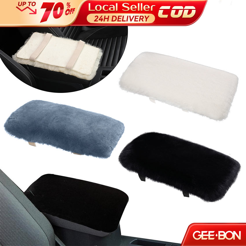 GEEBON Auto Center Console Cover Mat Arm Rest Cushion Furry Plush
