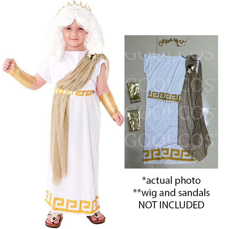 United Nations Greece Costume Greek God Zeus Cosplay for Kids Mythology ...