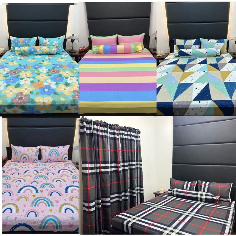 Best Seller 3in1 Canadian Cotton Bedsheet with 2 Pillowcase Shopee