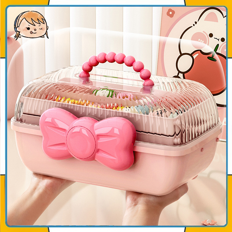 Practical hair accessory storage box 2layer organizer Children's hair