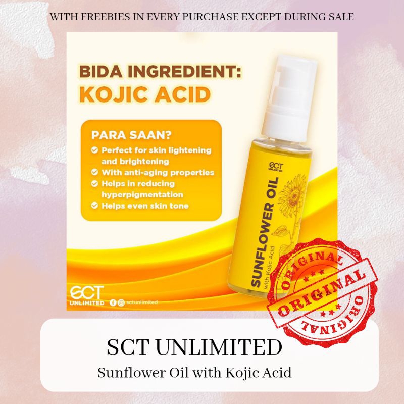 Original SCT Unlimited Sunflower oil with Kojic Acid Shopee Philippines