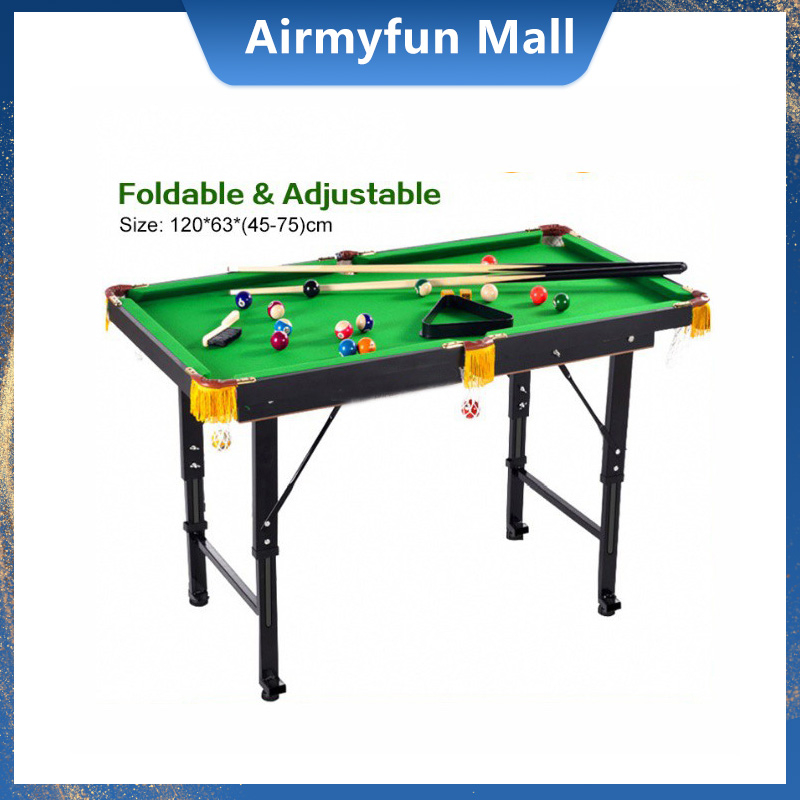 Pool table 47*25.6 inches Mini billiard Table for Kids adjustable metal legs billiard table set