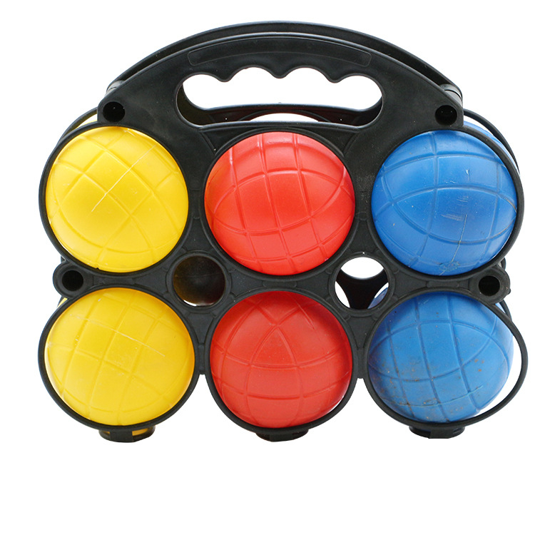 6piece Bocce ball set with suitcase, colorful Bocce football beach