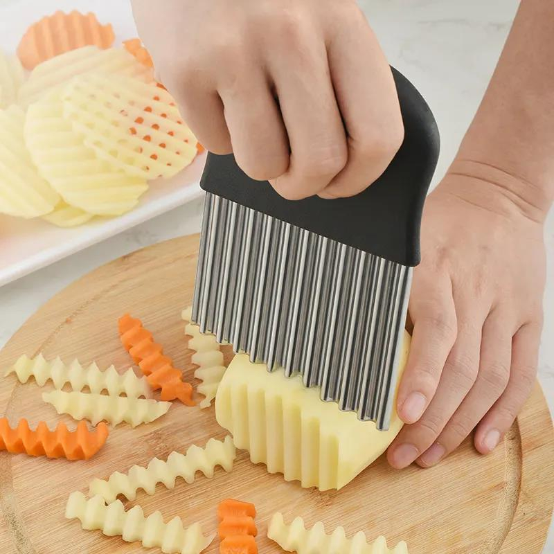 KM Shape Knife Vegetable Wavy Blade Cutter Practical Hand Press ...
