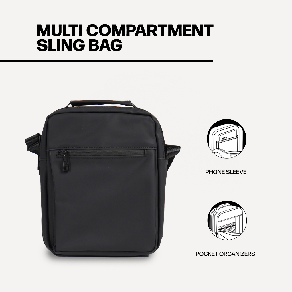 OXGN Multi Compartment Sling Bag For Men And Women (Black/Gray/Burnt ...