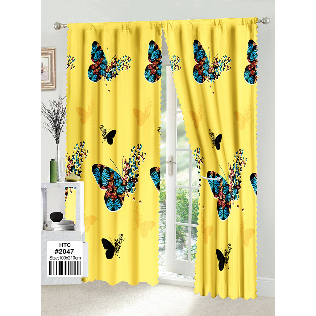 2170 Curtain New Gold Beige Brown Curtain Design Kurtina 100x210cm Home