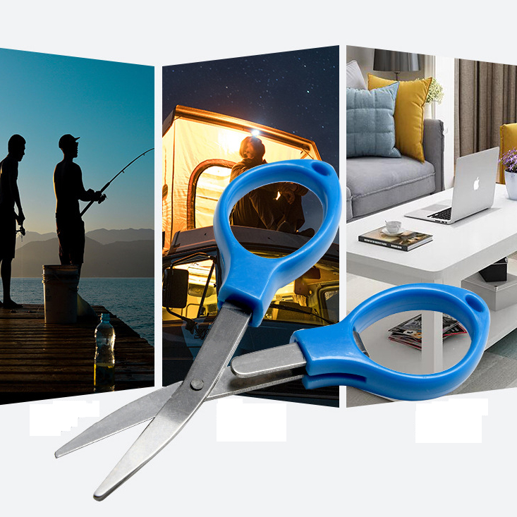 Folding eight scissors stainless steel folding scissors travel fishing ...