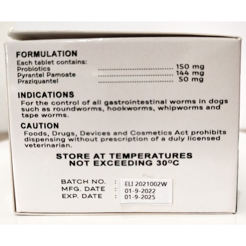 Petsmed Wormecide 1 TABLET ONLY ( DEWORMING ) Pamurga for Dog and Cat ...