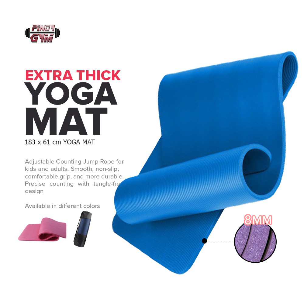 8MM Thick Yoga mat Excercise Bag and Strap 183 X 61CM Shopee Philippines