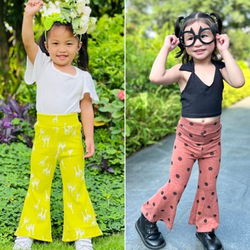 NEW Flare Pants Kids Leggings Trendy Outfit for kids Shopee Philippines