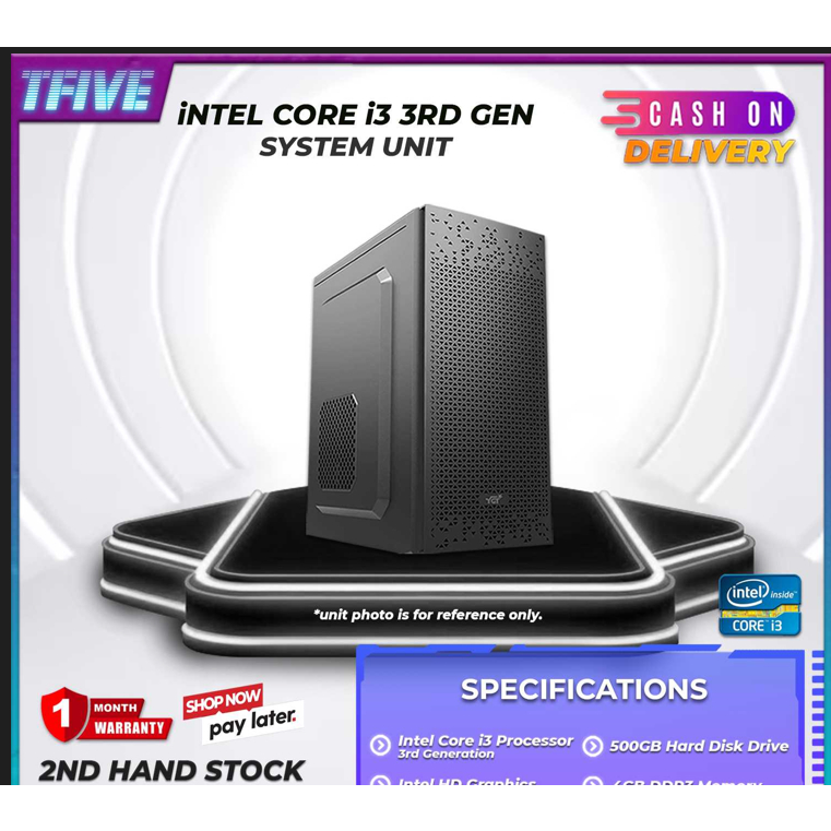 SYSTEM UNIT INTEL CORE I3 3rd GEN 4GB RAM 500GB HDD W/ FREE POWER CORD ...