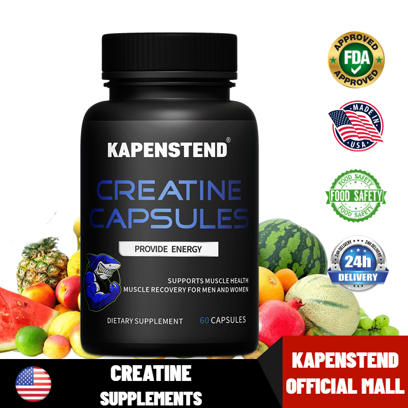 Creatine Monohydrate Capsules Nutrition Pre and Post Workout Recovery