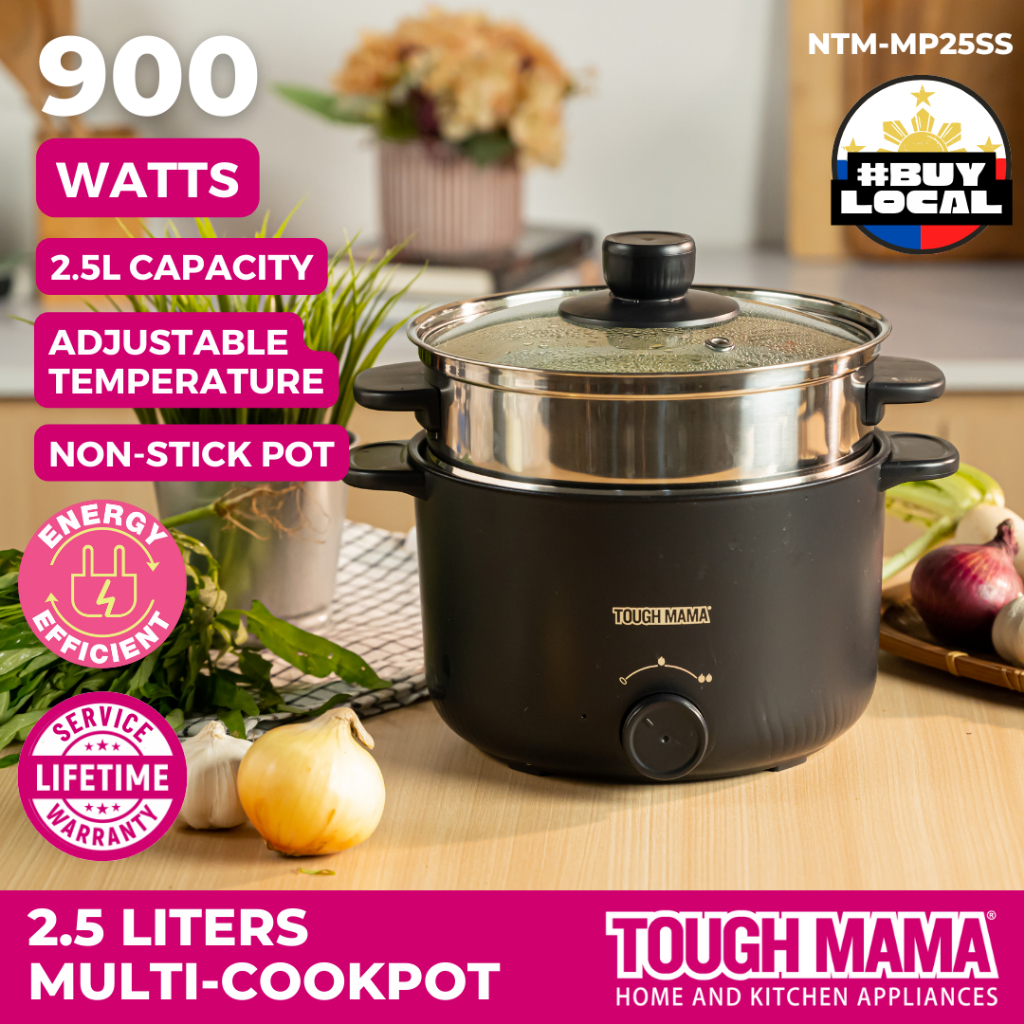 1.5L Multi-Cook Pot with Steamer - Tough Mama Appliances