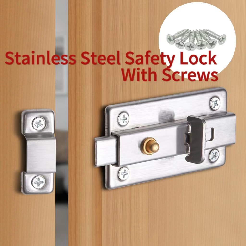 Stainless Steel Spring Bolt Heavy Duty Safety Lock Buckle Bolt ...