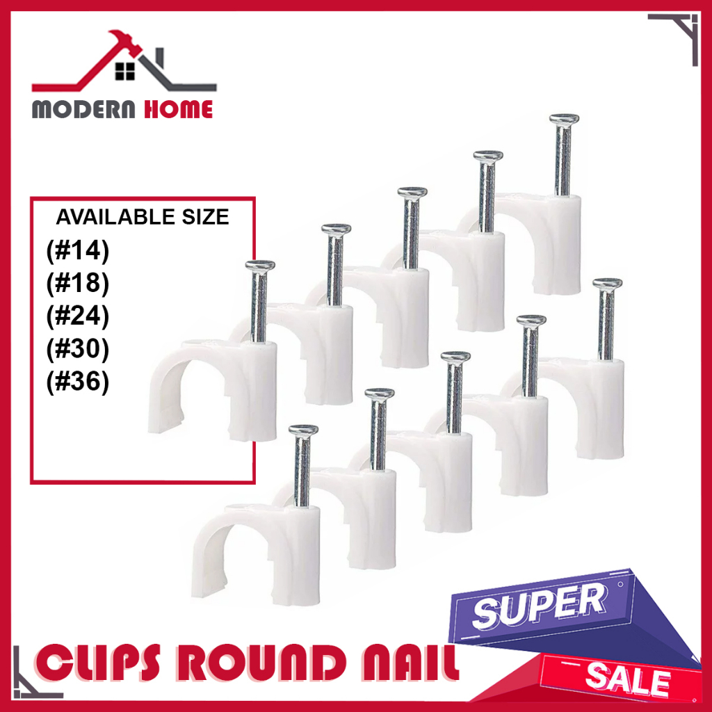 RDR/Cable clamp Cable Clips 100pcs. (PVC Clips) Cable TV