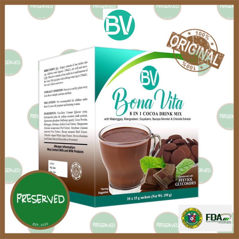 Bona Vita 8 in 1 Cocoa Drink Mix (10 Sachets) Shopee Philippines
