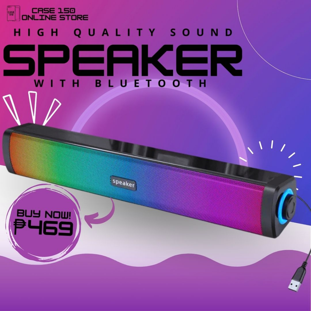 PC RGB Speaker Bar With Bluetooth cable for computer laptop desktop USB