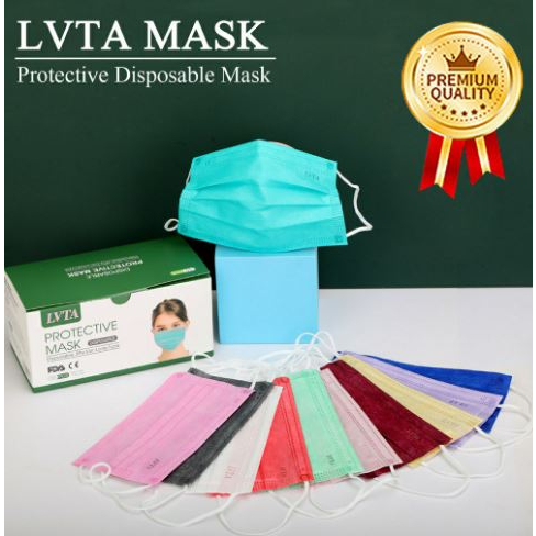 50pcs Face Mask LVTA Mask 3PLY Non-Woven Breathable Protective Face ...